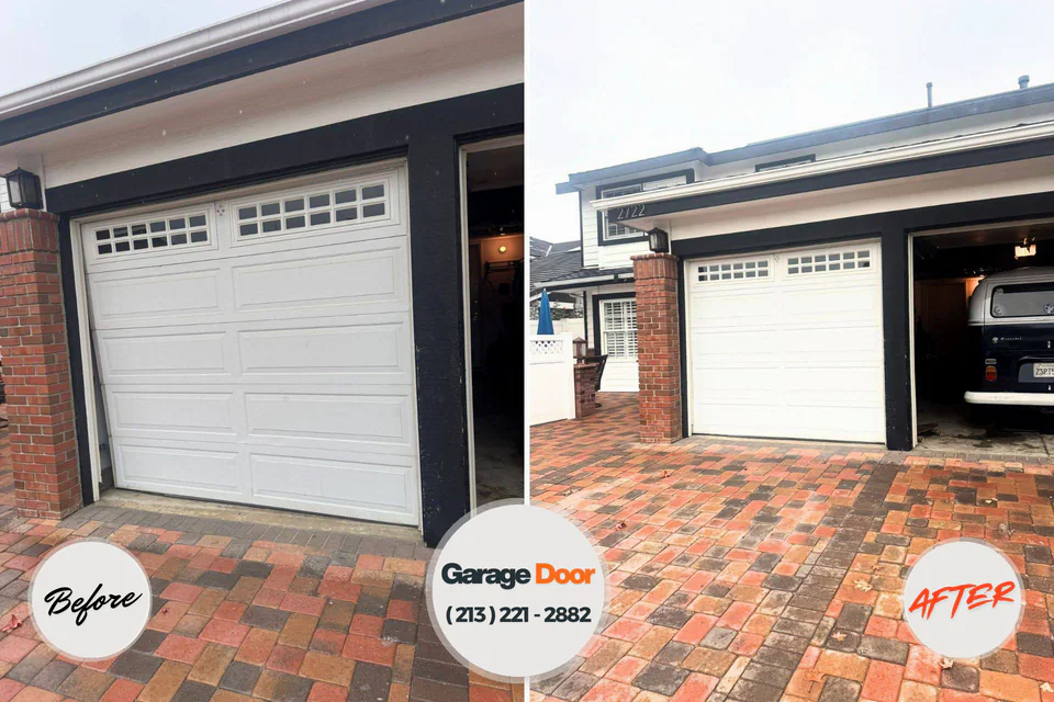 Before and after: garage door repair Gloucester, MA